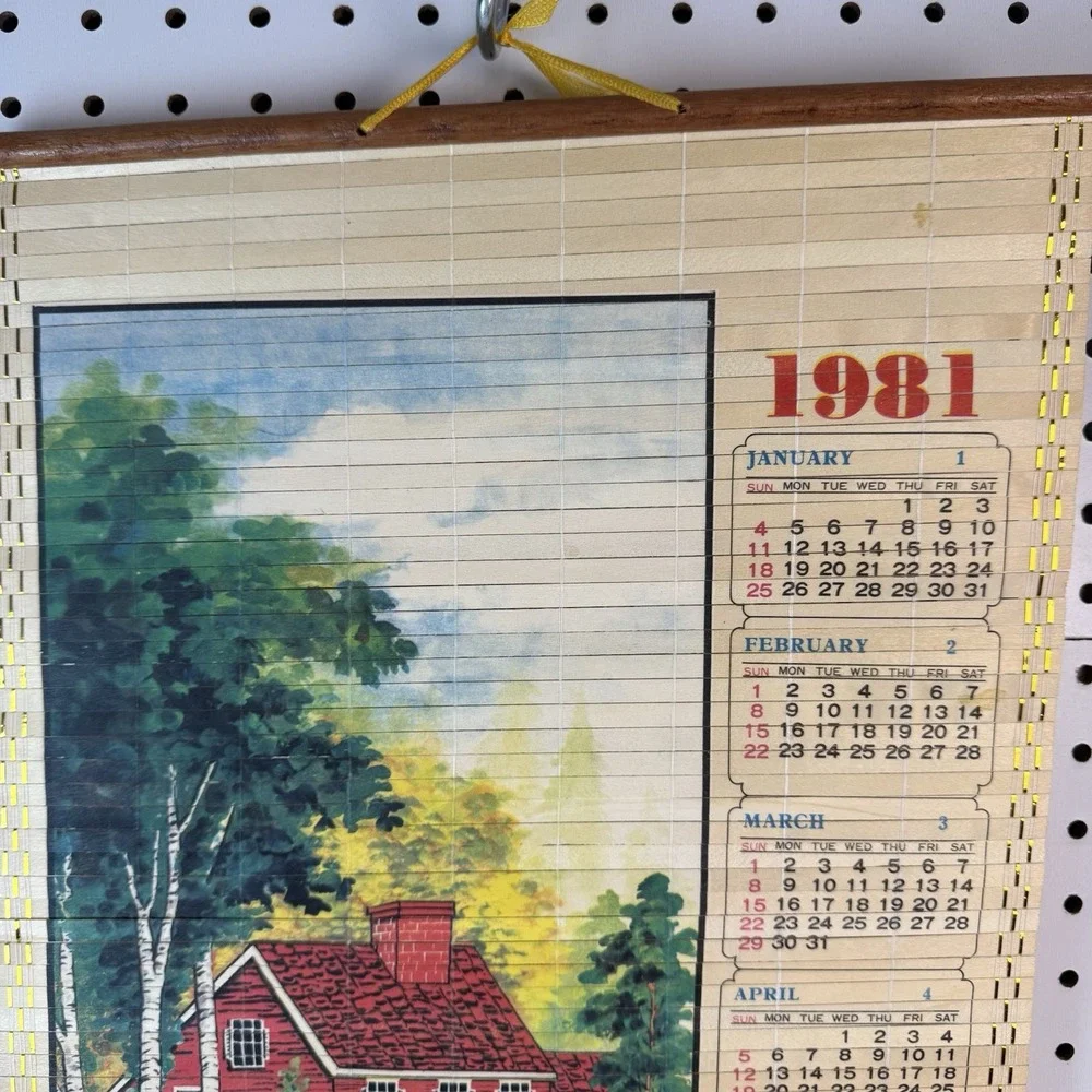 Vtg 1981‎ Bless This House wooden wall scroll farmhouse cottage decor